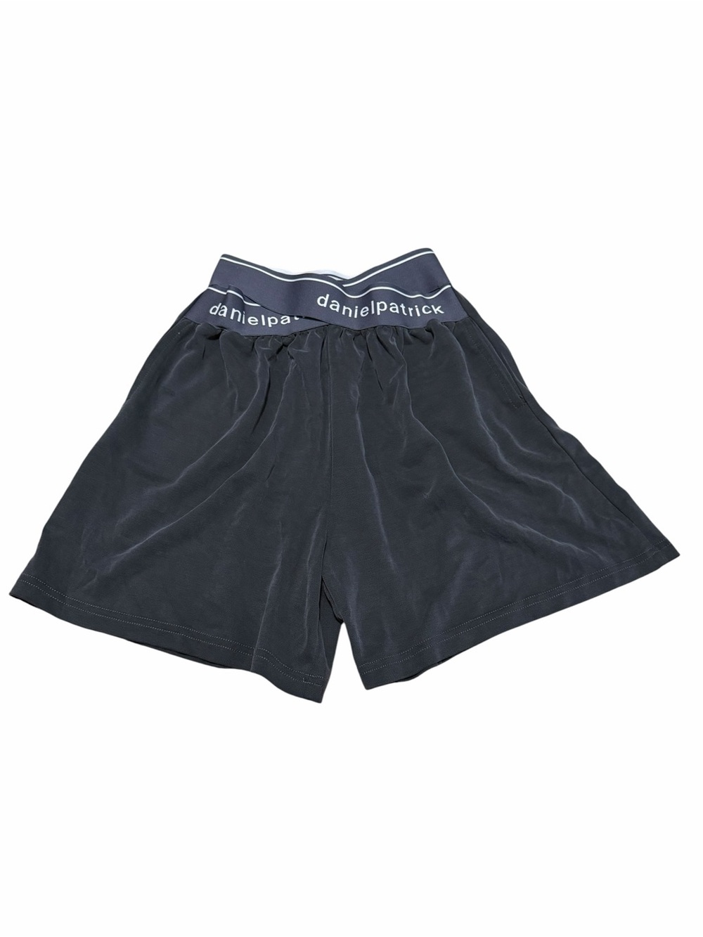 Daniel Patrick Women's Crossover Waistband Logo Lounge Shorts | Gray | Size M
